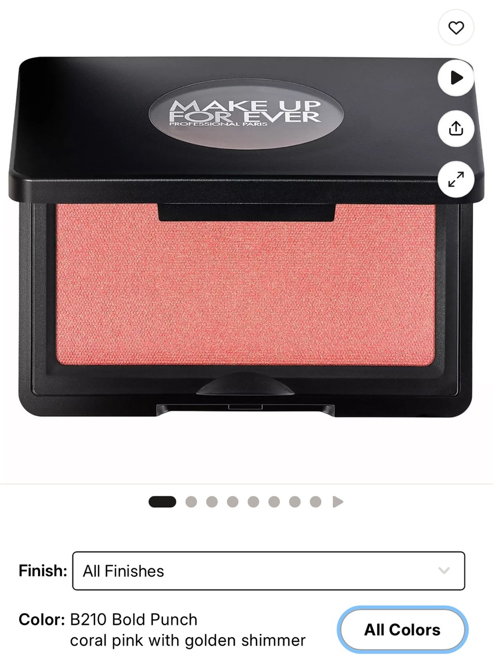 Makeup Forever B210 Bold Punch Coral Pink Blush